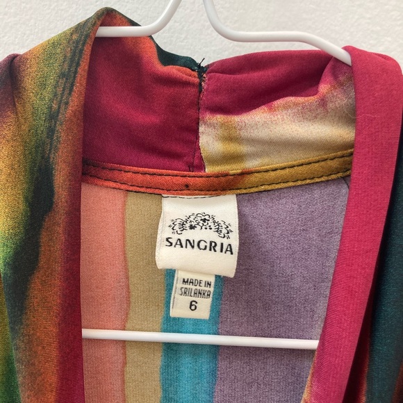 Sangria size 6 rainbow midi dress - Picture 3 of 4